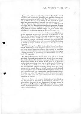 Great Britain, Admiralty instructions to Captain James Cook RN