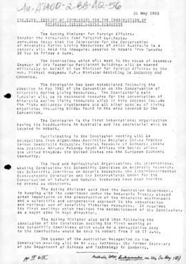 Australia, Department of Foreign Affairs, Australia, Backgrounder "Inaugural Session of Comm...