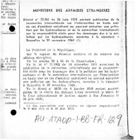 France, Decree no. 75-553 concerning the international convention relating to intervention on the...
