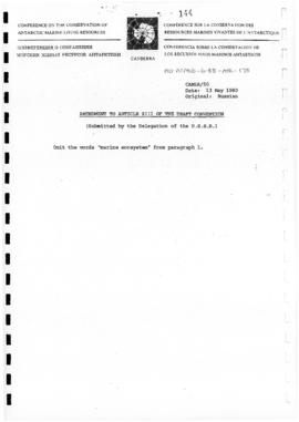 Diplomatic Conference on the Conservation of Antarctic Marine Living Resources (Canberra), Workin...