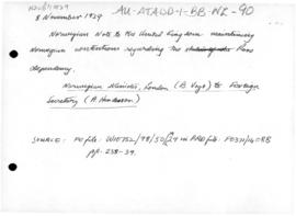 Norwegian note to the United Kingdom concerning the UK claim to King Edward VII Land and the Sout...