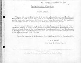 Falkland Islands, Legislative Council, Resolution on Research Development