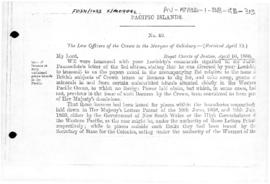 Opinion of the law officers of the Crown regarding licenses to work unclaimed guano islands in th...