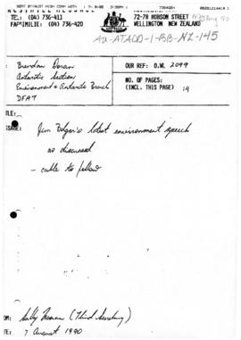 New Zealand, Opposition Leader, transcript of speech on the environment