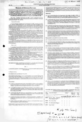 Chile, Approval of recommendations of the Twelfth Antarctic Treaty Consultative Meeting