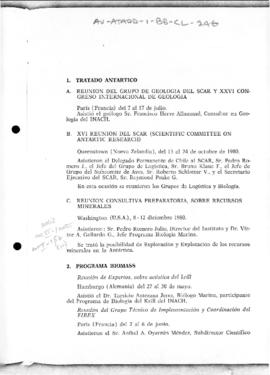 Report of Chilean Antarctic activities