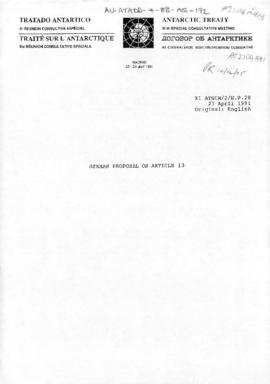 Eleventh Special Antarctic Treaty Consultative Meeting, second session (Madrid), working paper. X...