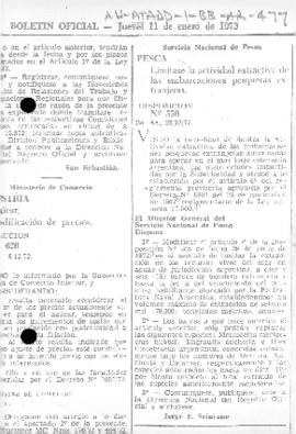 Argentina, Resolution no. 265 limiting the activities of foreign fishing vessels in Argentine ter...
