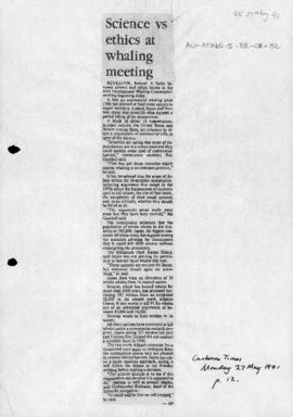 Press articles on Japan and whaling