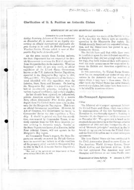 Clarification of US position on Antarctic claims