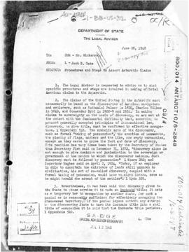 Opinion of the Department of State Legal Adviser on the establishment of inchoate titles in the A...