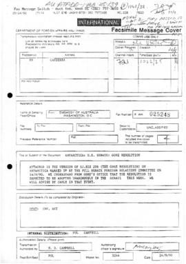 United States Senate, Resolution SJ Res 206. Includes related document concerning House of Repres...