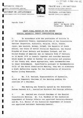 Second Special Antarctic Treaty Consultative Meeting, First Session (Canberra), Working paper 31 ...