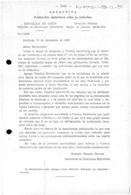 Chilean note to Argentina concerning the representation on a map in an official Australian public...