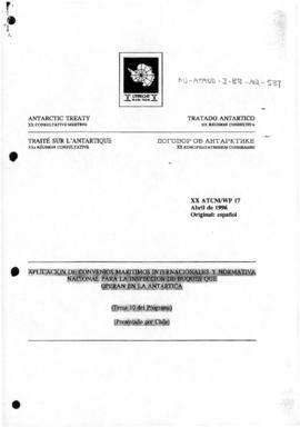 Twentieth Antarctic Treaty Consultative Meeting (Utrecht) Working paper 17 "Aplicacion de Co...