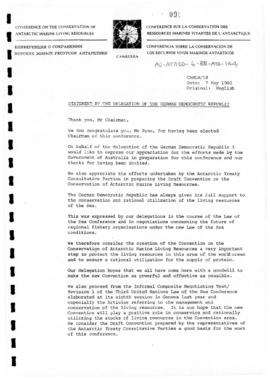 Diplomatic Conference on the Conservation of Antarctic Marine Living Resources (Canberra), Workin...