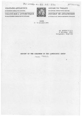 Eleventh Special Antarctic Treaty Consultative Meeting, fourth session (Madrid), working paper. X...