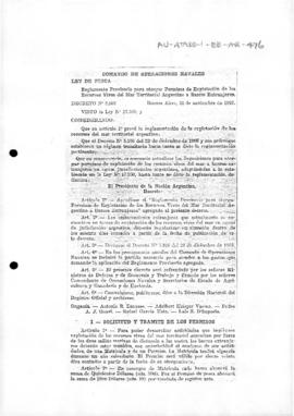 Argentina, Decree no. 8,802 regulating foreign fishing vessels in the Argentine territorial sea