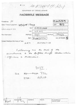 Angola, draft declaration concerning Antarctica