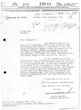 Chilean note to the United Kingdom reserving Chilean rights in connection with the issue of Briti...