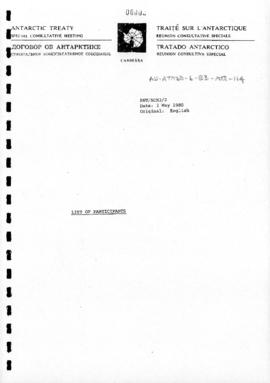 Second Special Antarctic Treaty Consultative Meeting, Third Session (Canberra) Working paper 2 &q...
