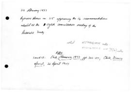 Chile, Decree no. 115 approving recommendations of the eighth Antarctic Treaty Consultative Meeting
