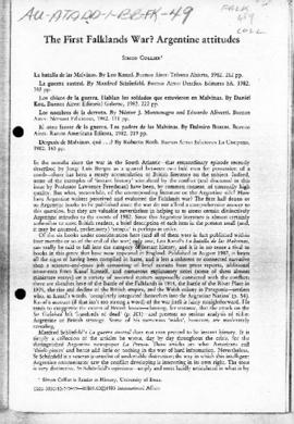 Collier "The First Falklands War? Argentine attitudes" International Affairs