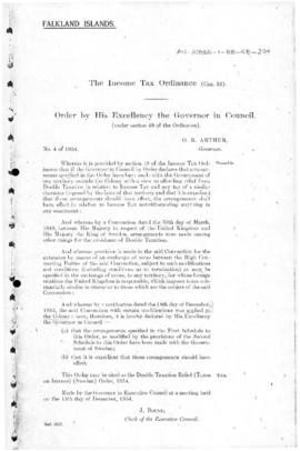 Falkland Island, Income Tax Ordinance, Double Taxation Relief (Taxes on Income) (Sweden) Order, n...