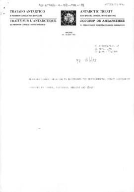 Eleventh Special Antarctic Treaty Consultative Meeting, second session (Madrid), working paper. X...