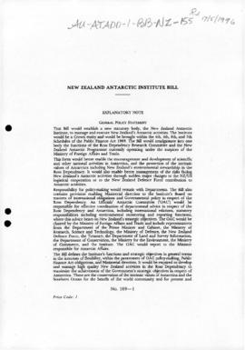 New Zealand, Antarctic Institute Bill