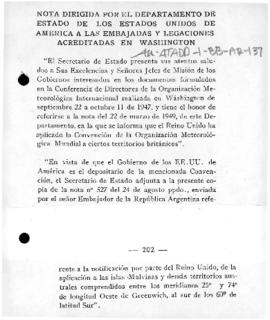 United States note to the members of the World Meteorological Organization notifying them of the ...