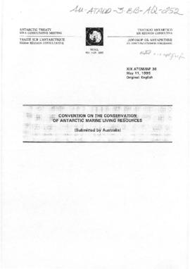 Nineteenth Antarctic Treaty Consultative Meeting, Seoul, Information paper 36 "Convention on...