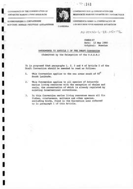 Diplomatic Conference on the Conservation of Antarctic Marine Living Resources (Canberra), Workin...