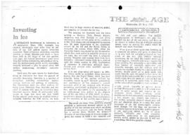 Editorial "Investing in Ice" The Age
