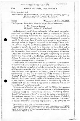 United States' memorandum of conversation with Chile concerning the application of the Rio Treaty...
