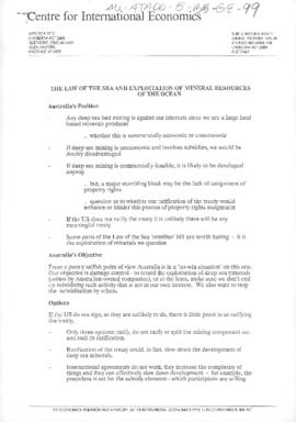 Australia, Centre for International Economics "The law of the sea and exploitation of minera...