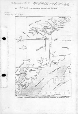 Map of Antarctic Peninsula from Bertrand "Americans in Antarctica, 1775-1948"