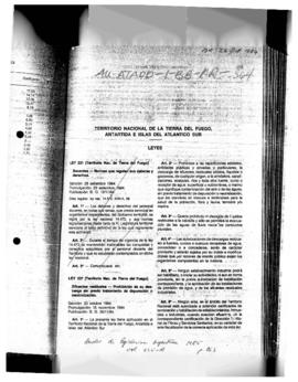 Argentina, Law 237 prohibiting discharge of untreated effluent in Tierra del Fuego, Antarctica an...