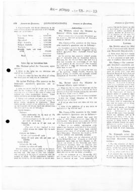 Australia, Parliamentary question and answer on recognition of the Australian Antarctic Territory