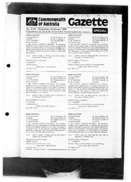 Commonwealth of Australia Gazette, Proclamation about Seas and Submerged Lands Act 1973