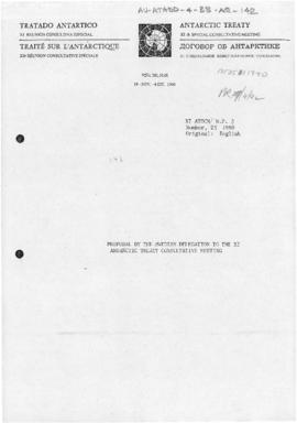 Eleventh Special Antarctic Treaty Consultative Meeting, working paper 3 "Proposal of the del...