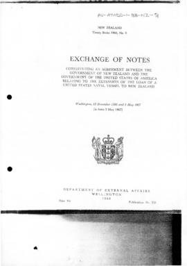 Agreement between the New Zealand and the United States concerning the loan of a US naval vessel
