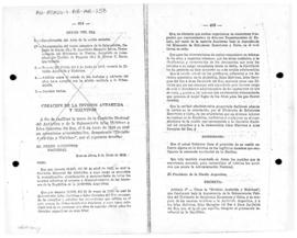 Decree no. 17,040  establishing the Antarctic and Malvinas Islands division of the Ministry of Fo...