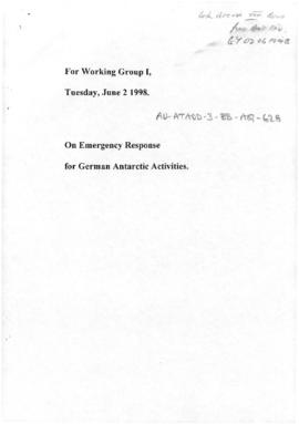 Twenty-second Antarctic Treaty Consultative Meeting (Tromsø) Non-paper "On emergency respons...
