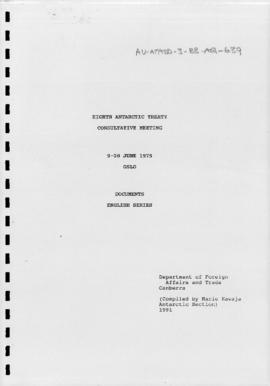 Eighth Antarctic Treaty Consultative Meeting (Canberra), documents