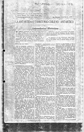 Chilean account on the basis for its claim "La Antartida o territorio Chileno Antartico - An...