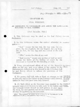 Falkland Islands, Seal Fishery Ordinance