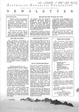 Australian Antarctic Foundation, newsletters