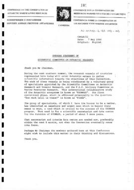 Diplomatic Conference on the Conservation of Antarctic Marine Living Resources (Canberra), Workin...