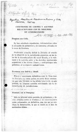 Argentina, Cuestions de Llmites y asuntos relacionados con el deslinde de jurisdicciones